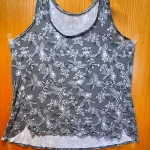Beautiful Top by Woman Within, Size L (18/20), Color Gray/White